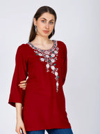 Sufiana Maroon Tunic For Women - Sufiana