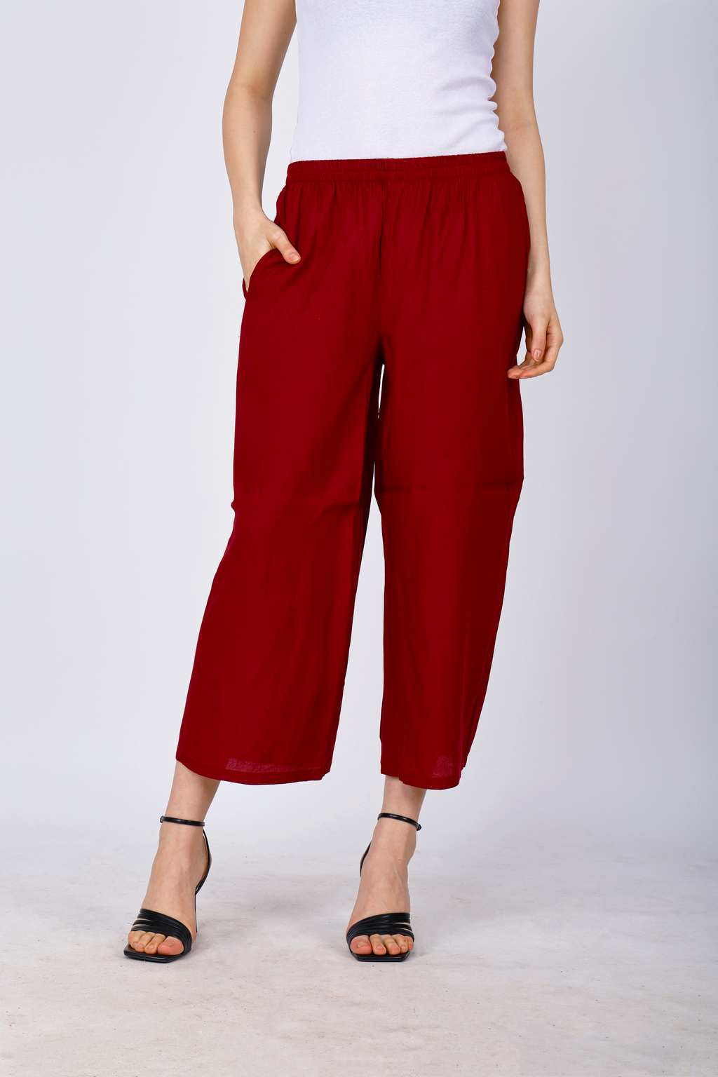 Sufiana Elegant Maroon Palazzo for Women | Stylish Casual & Ethnic Wear Palazzo Pants