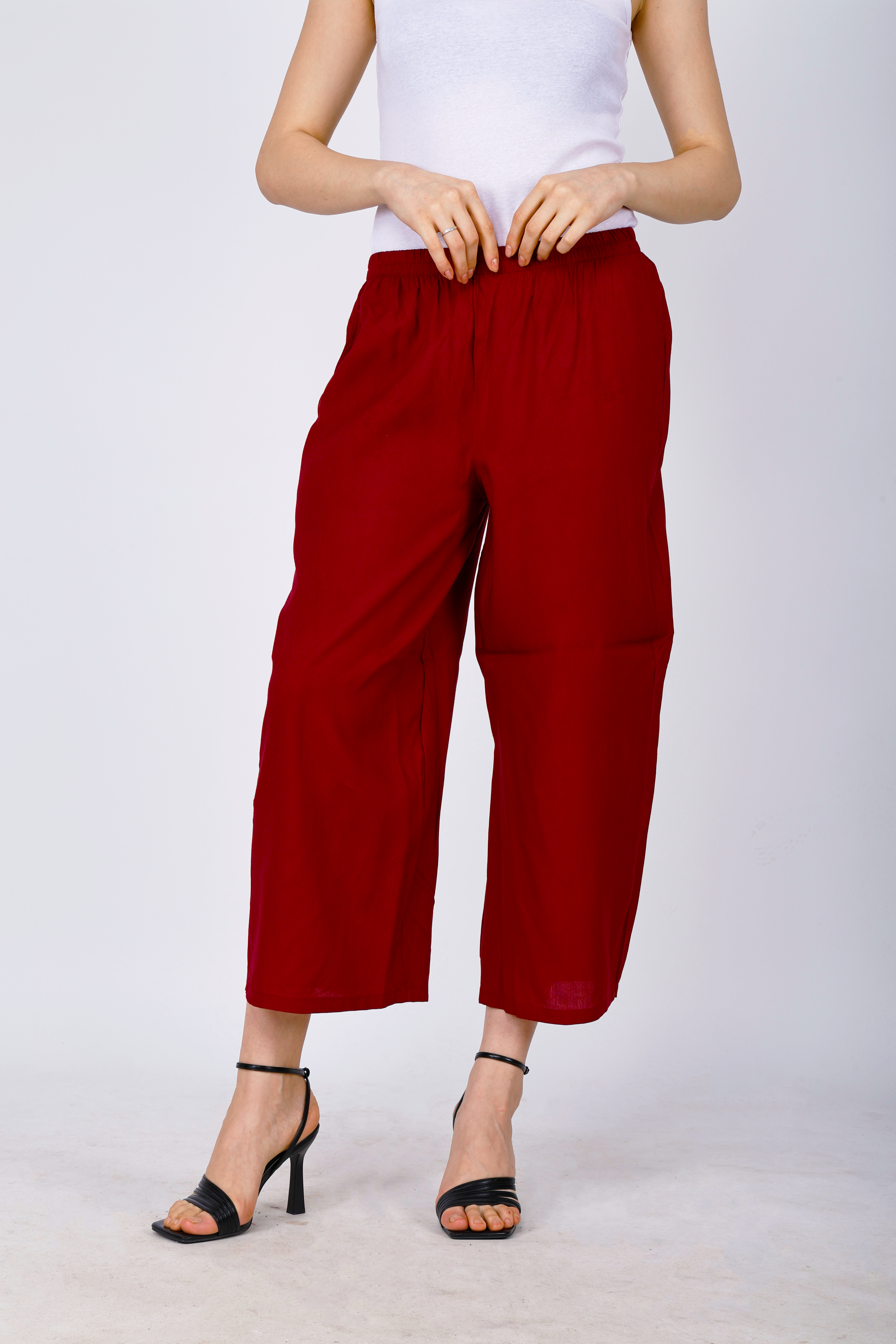 Sufiana Elegant Maroon Palazzo for Women | Stylish Casual & Ethnic Wear Palazzo Pants