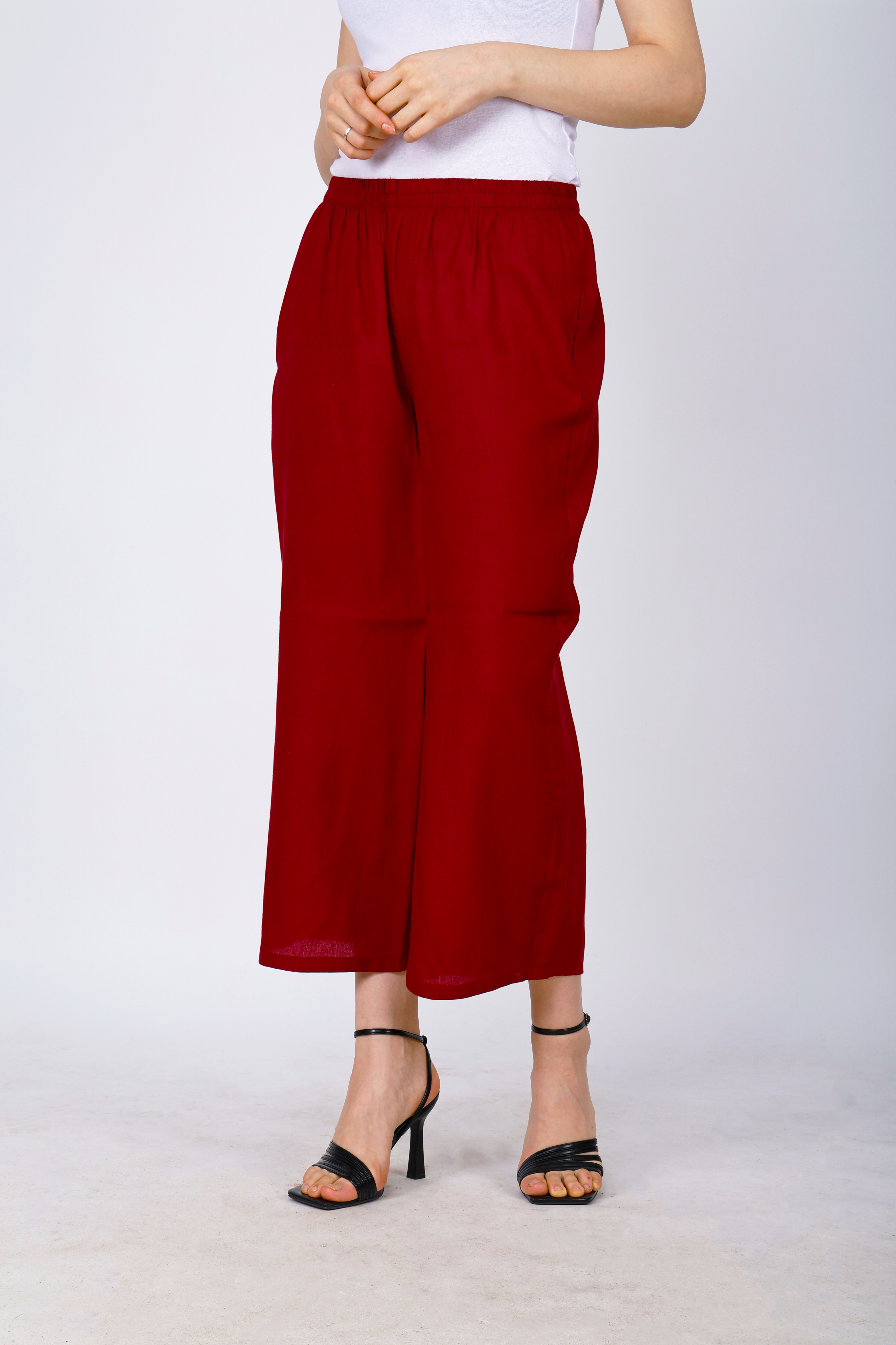Maroon Palazzo for Women Premium Rayon Style - Sufiana