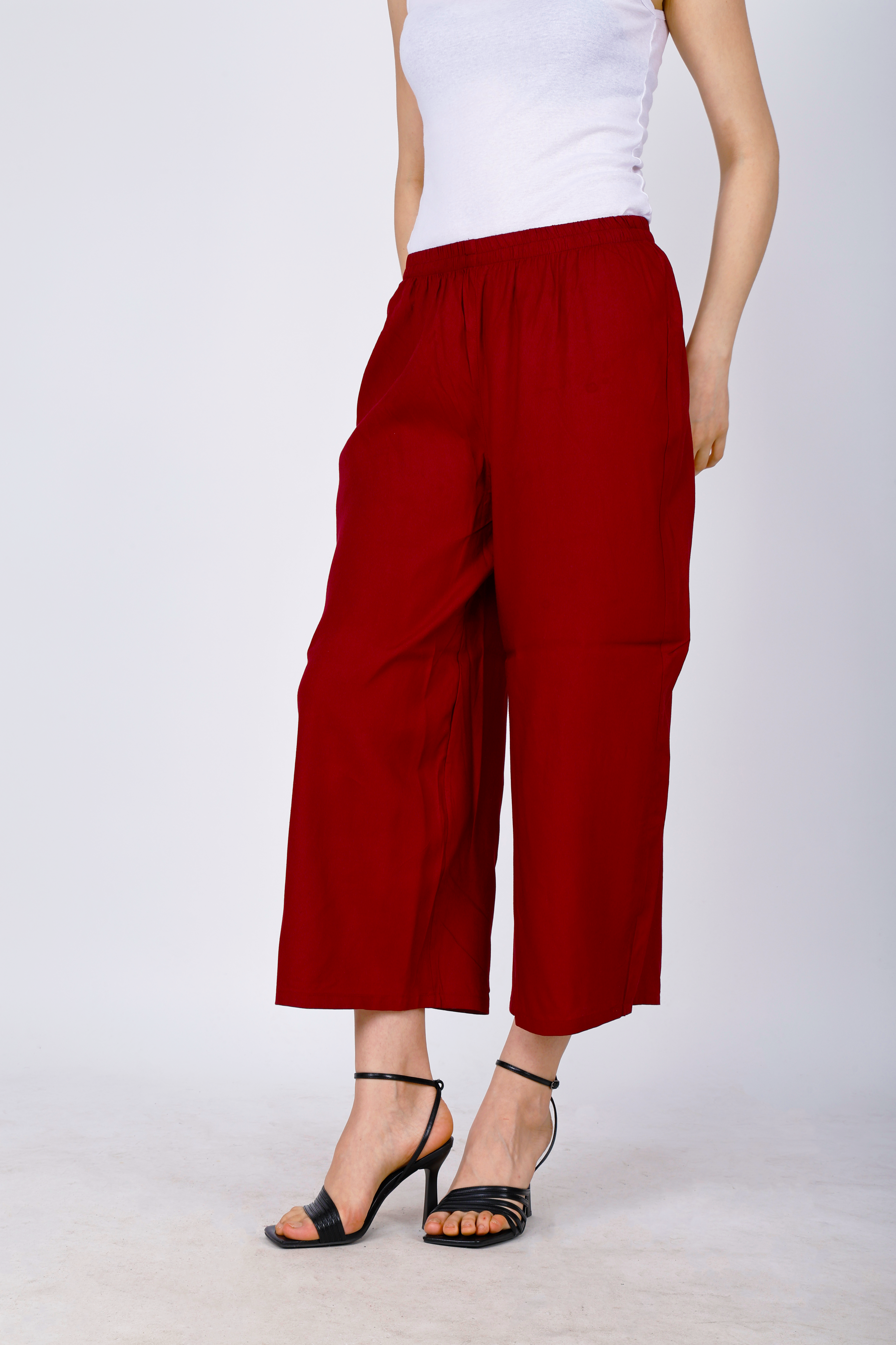 Maroon Palazzo for Women Premium Rayon Style - Sufiana
