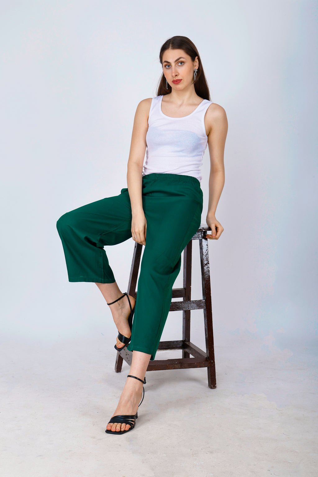 Green Palazzo for Women Premium Rayon Comfort - Sufiana