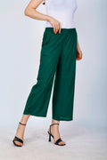 Sufiana Dark Green Viscose Rayon Palazzo Pants for Women - Sufiana