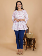 Maroon Floral Flare Dress Kurti - Sufiana