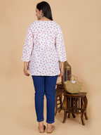 Maroon Floral Flare Dress Kurti - Sufiana