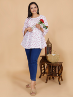 Maroon Floral Flare Dress Kurti - Sufiana