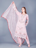 Sufiana Pink Embroidered 3 Piece Suit for Women Premium Organza - Sufiana