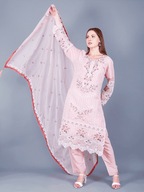 Pink Kurta Pant Set – Elegant Georgette Ensemble - Sufiana