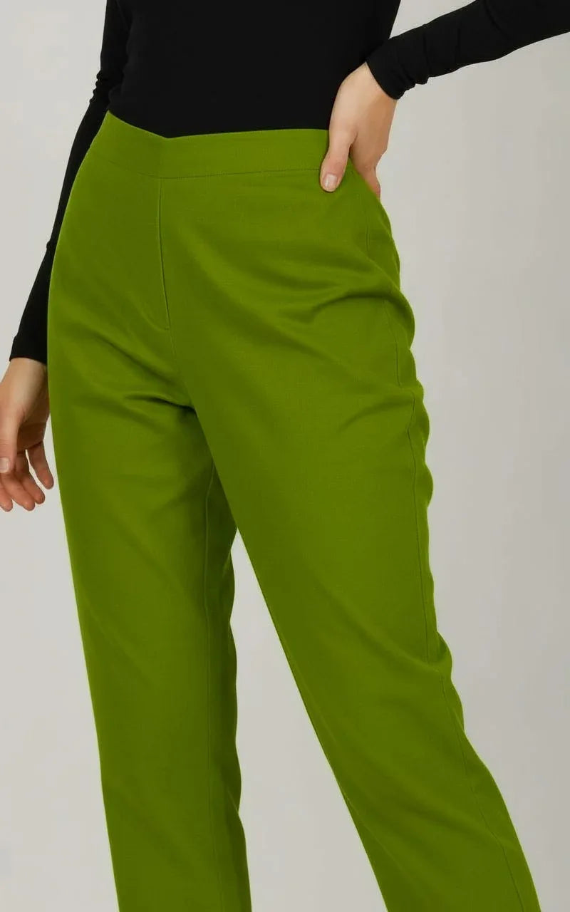 Sufiana Leaf Green Trouser pants For Women - Sufiana