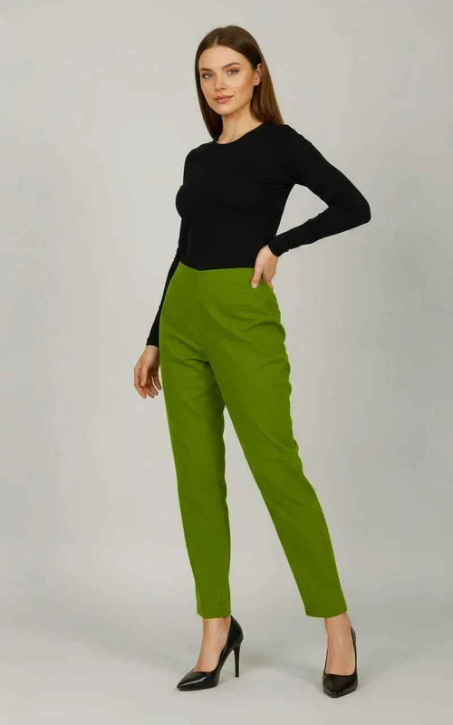 Sufiana Leaf Green Trouser Pants for Women - Stylish and Comfortable Green Trouser Pants Sufiana Formal Trouser