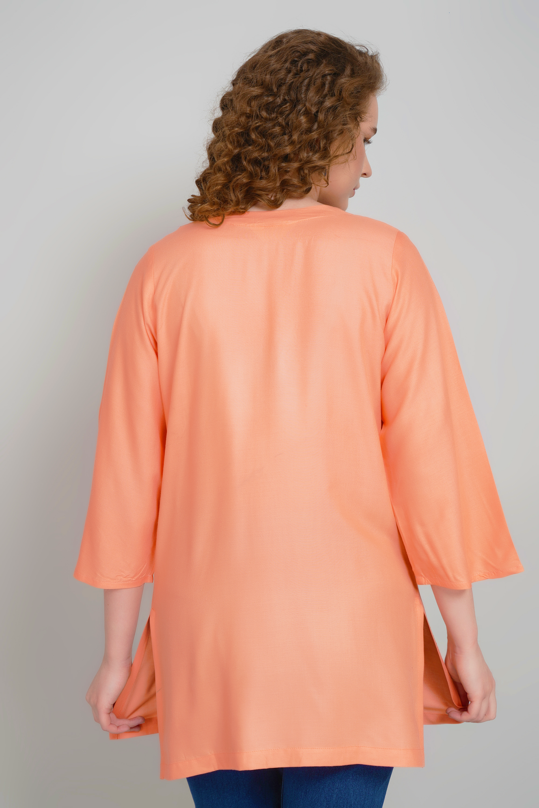 Embroidered Copper Short Tunic