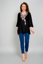 Black Embroidered Short Kurti for Women Stylish Casual & Party Wear - Sufiana