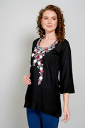 Sufiana Elegant Black Short Kurta for Women | Stylish Casual & Party Wear Tunic