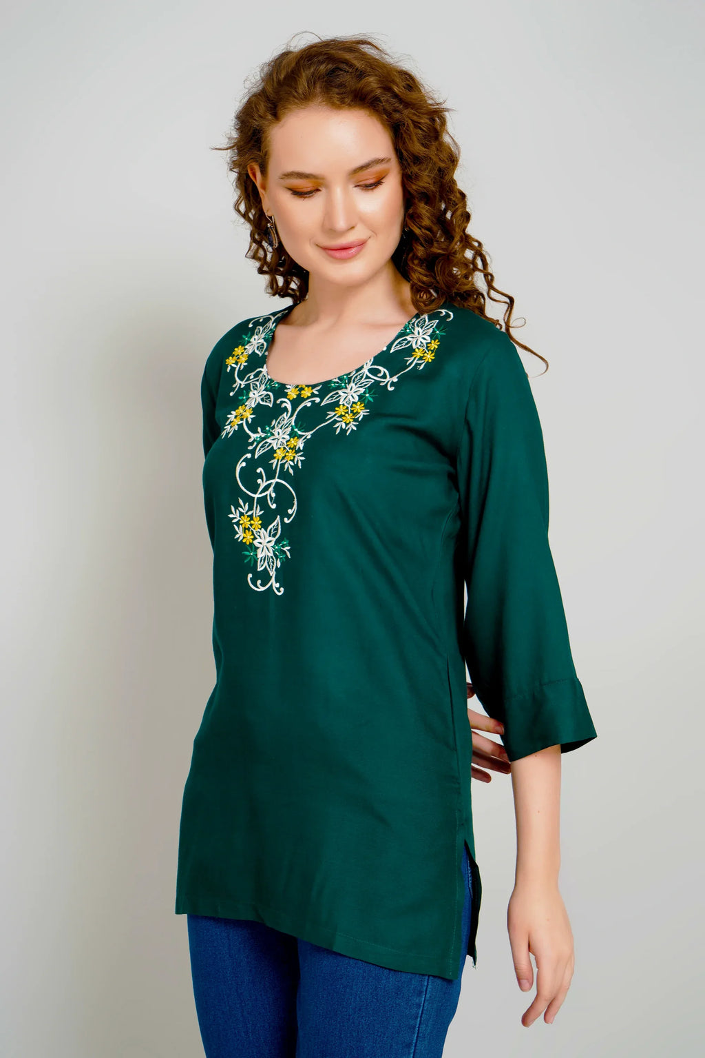 Sufiana Green Tunic For Women - Sufiana