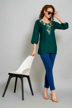 Sufiana Green Tunic For Women - Sufiana