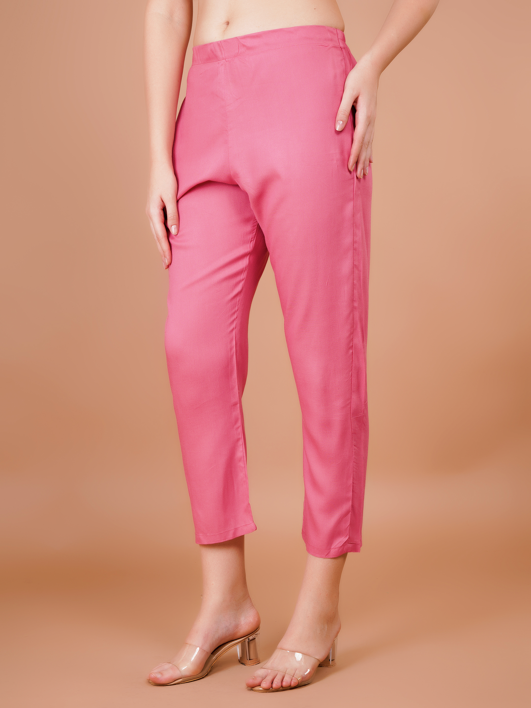 Pink Cotton Trouser Pants