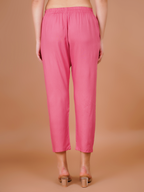 Dark Pink Trouser Pants for Women Premium Rayon Comfort - Sufiana