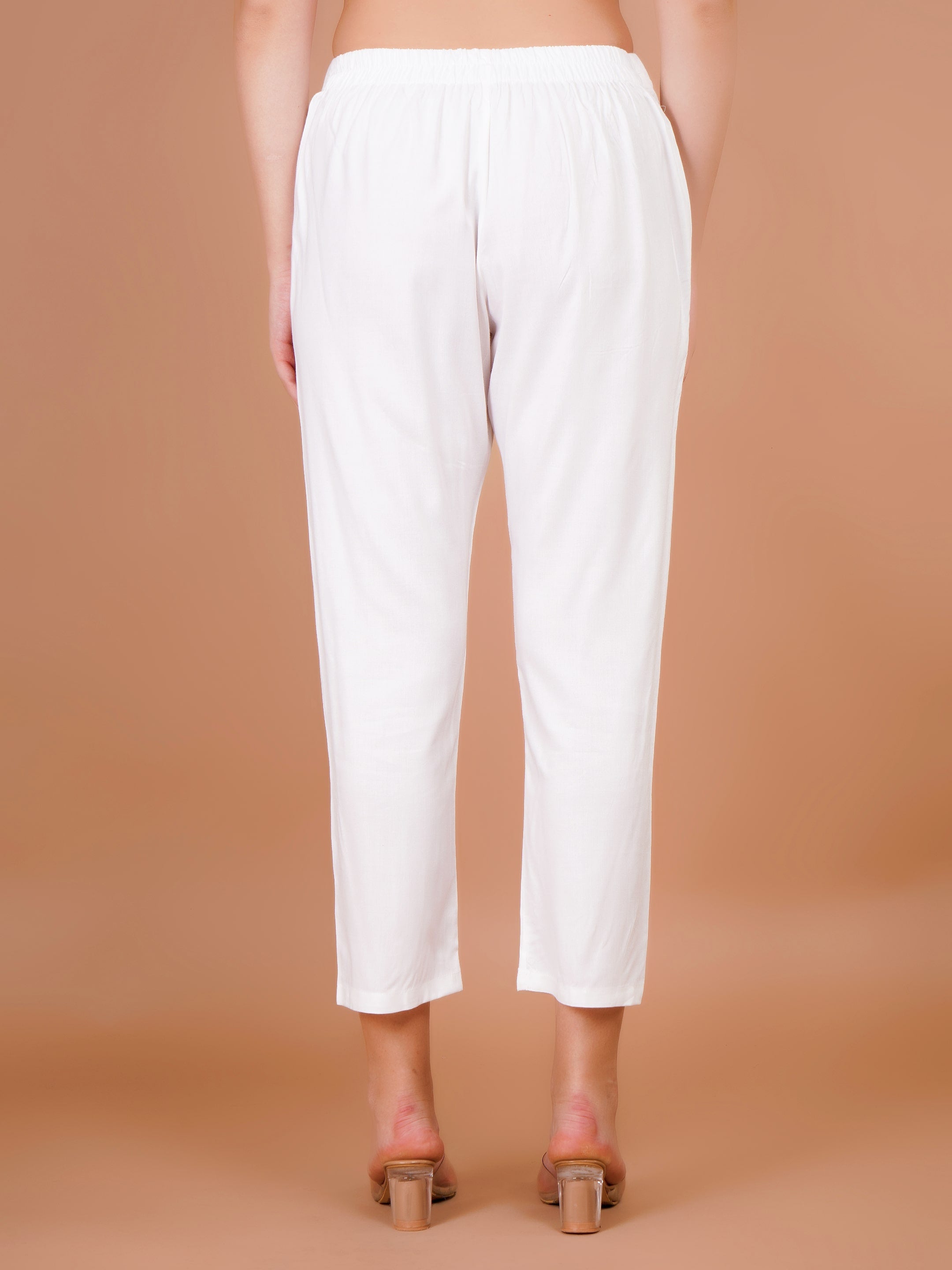 Sufiana Elegant Formal White Trouser for Women | Stylish Office & Casual Wear Pants