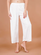 White Palazzo For Women - Sufiana