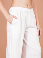 White Palazzo For Women - Sufiana