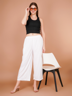 Sufiana Elegant White Palazzo for Women | Stylish Casual & Ethnic Wear Palazzo Pants