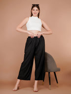 Black Palazzo For Women - Sufiana