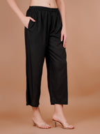 Black Palazzo for Women Premium Rayon Elegance - Sufiana