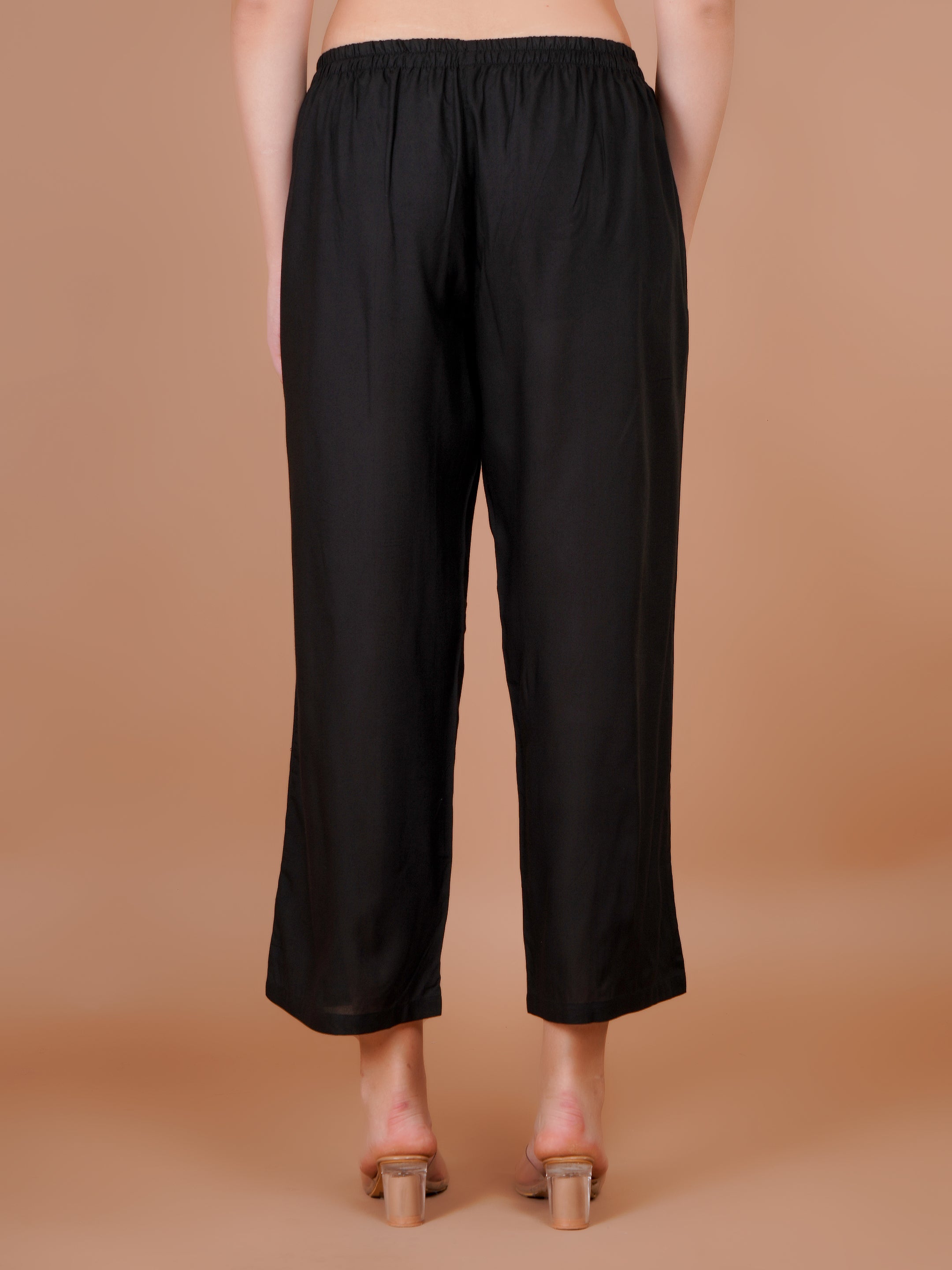 Black Palazzo for Women Premium Rayon Elegance - Sufiana