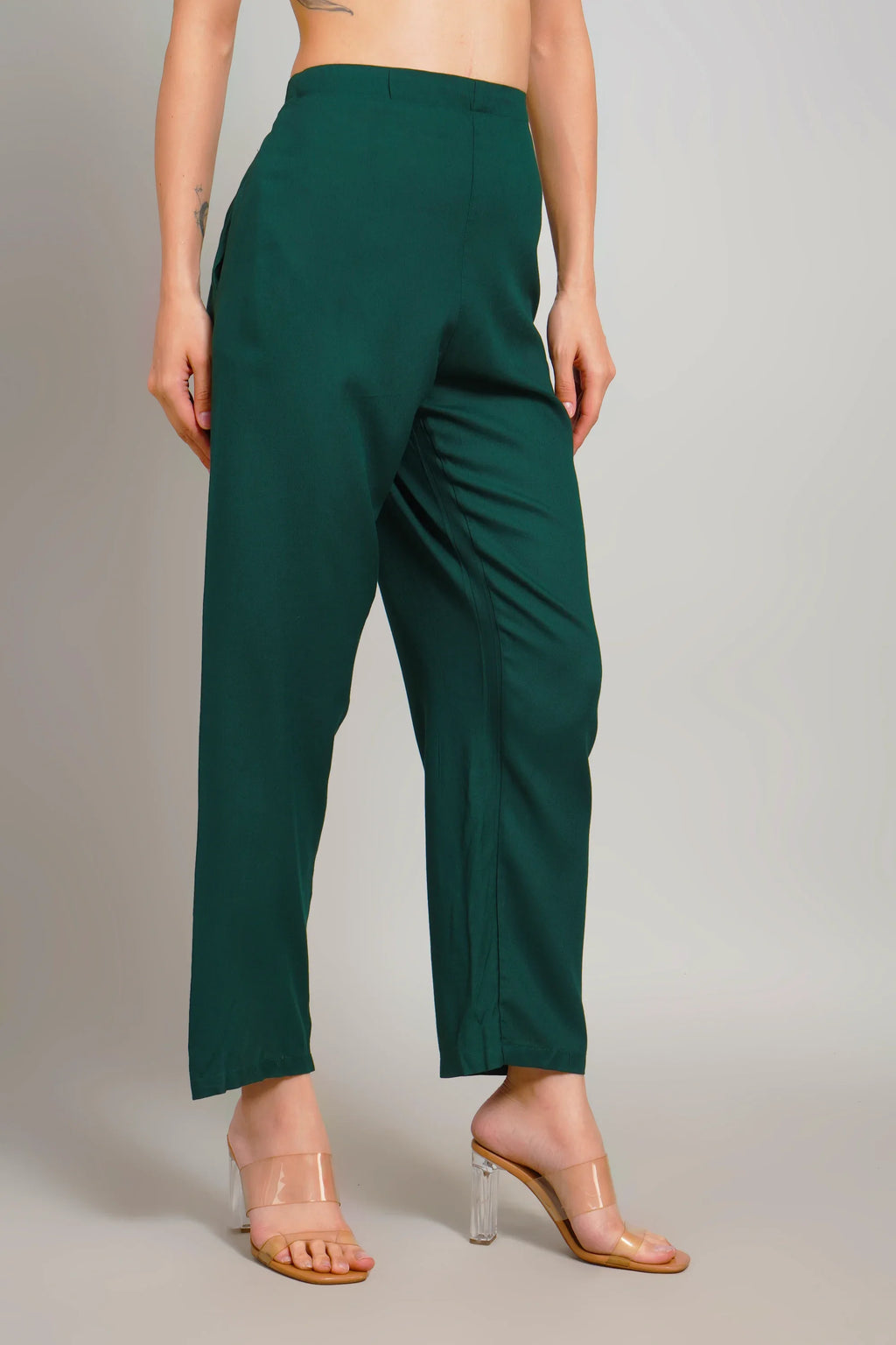 Sufiana Dark Green Trouser Pants For Women - Sufiana
