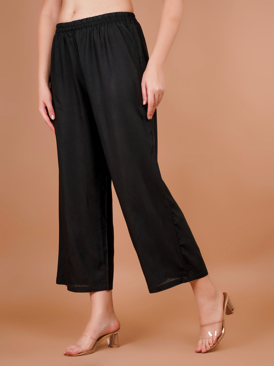 Black Rayon Palazzo for Women
