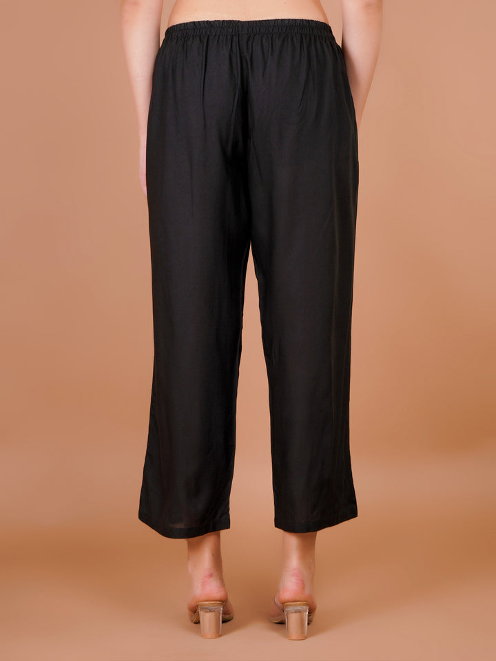 Black Rayon Palazzo for Women