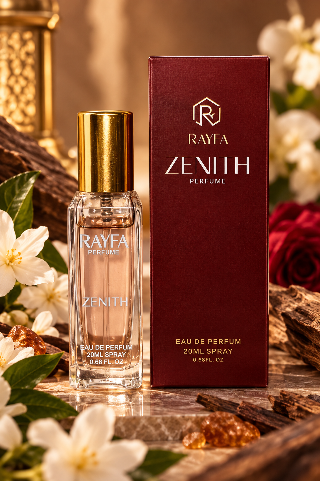 Rayfa Zenith Premium Eau De Parfum for Men & Women | Long Lasting Luxury Fragrance | Elegant Fresh & Woody Scent | 20ML Pocket Perfume