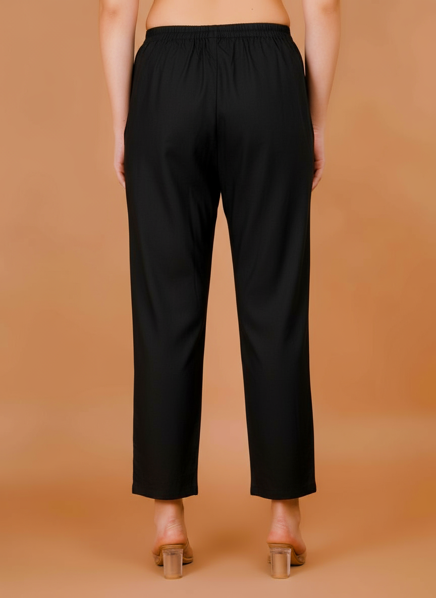 Sufiana Elegant Formal Black Trouser for Women | Stylish Office & Casual Wear Pants