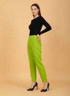 Sufiana Lime Green Trouser Pants For Women - Sufiana