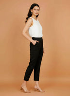 Black Fromal Trouser Pants For Women - Sufiana