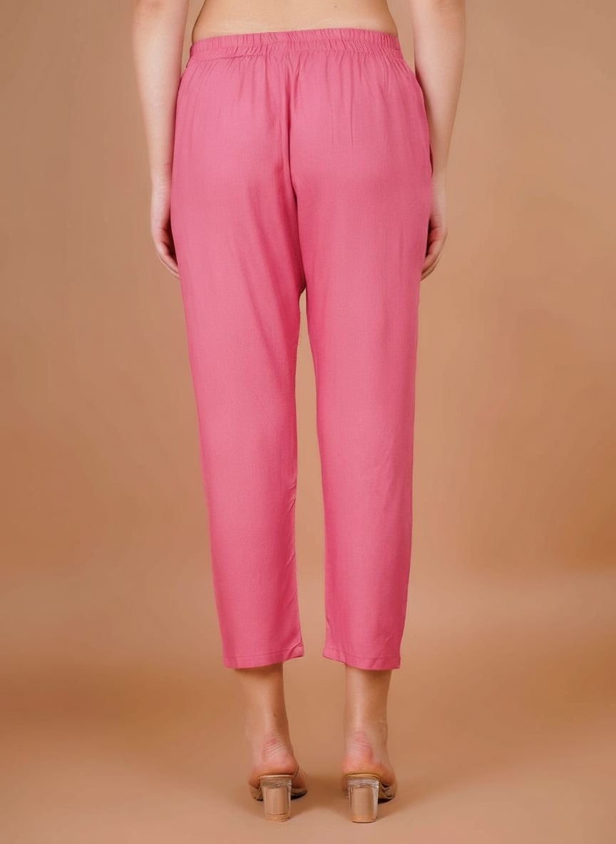 Sufiana Elegant Formal Pink Trouser for Women | Stylish Office & Casual Wear Pants