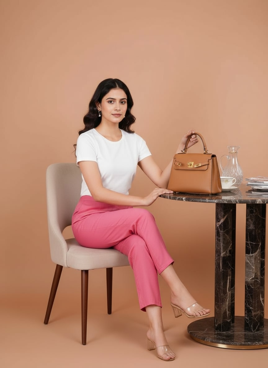 Sufiana Elegant Formal Pink Trouser for Women | Stylish Office & Casual Wear Pants