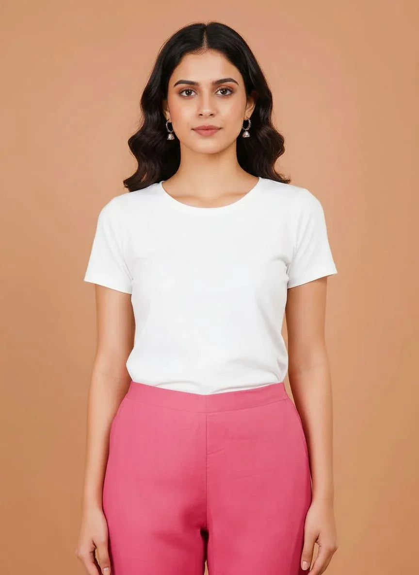 Sufiana Dark Pink Trouser Pants For Women - Sufiana