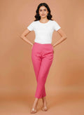 Sufiana Dark Pink Trouser Pants For Women - Sufiana