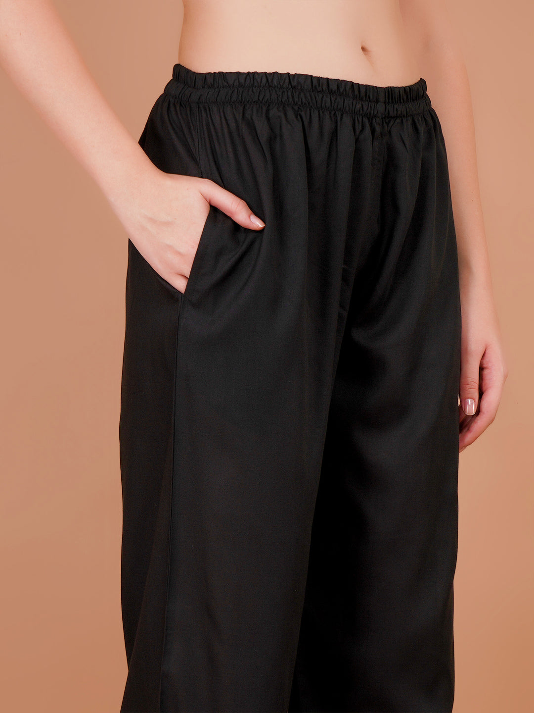 Black Rayon Palazzo for Women