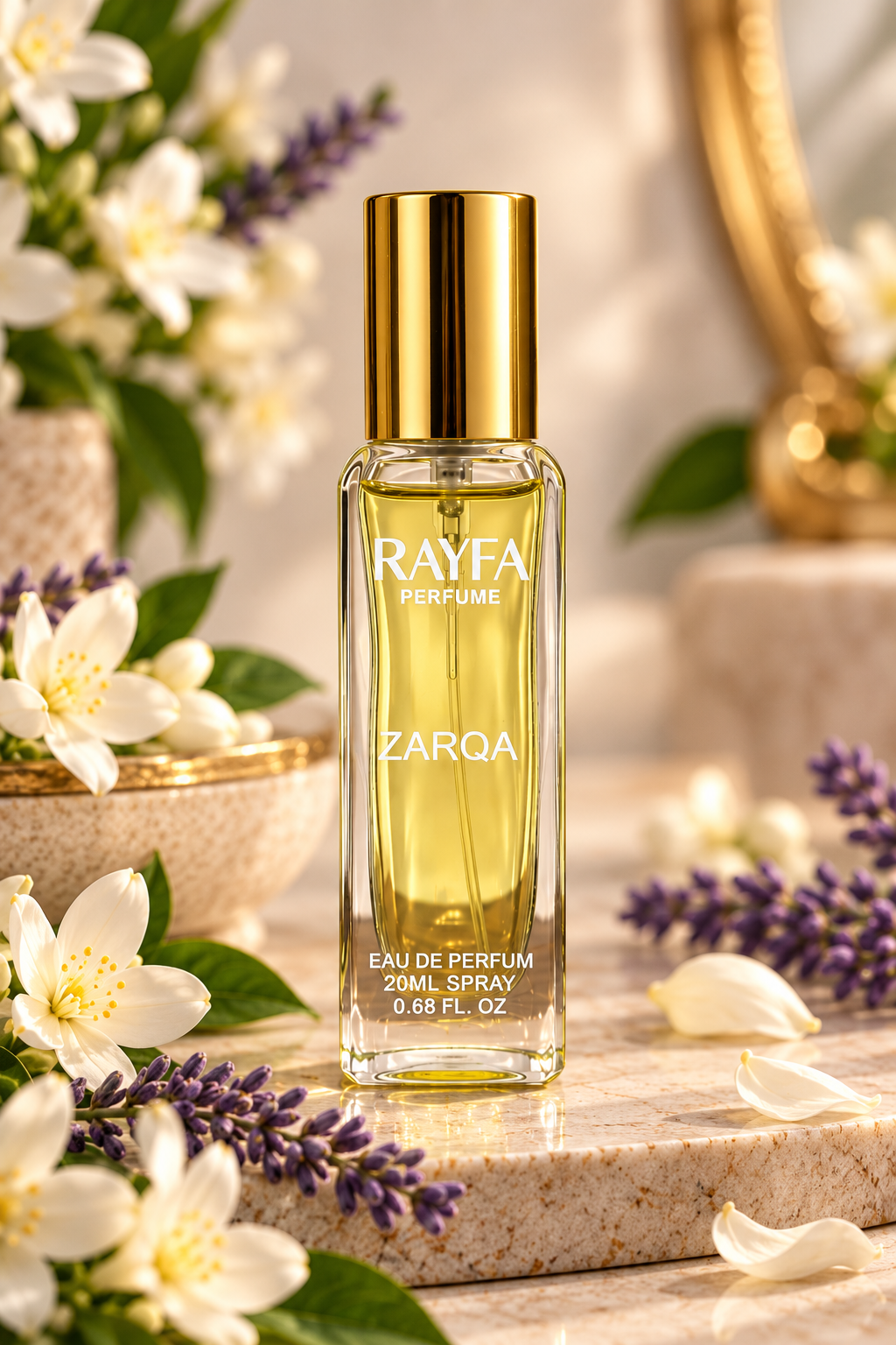Rayfa Zarqa Premium Eau De Parfum for Women | Long Lasting Luxury Floral Fragrance | Elegant Fresh & Warm Scent | 20ML Pocket Perfume