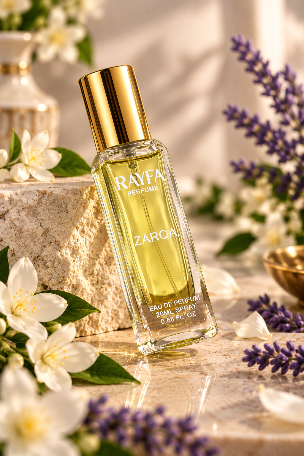Rayfa Zarqa Premium Eau De Parfum for Women | Long Lasting Luxury Floral Fragrance | Elegant Fresh & Warm Scent | 20ML Pocket Perfume
