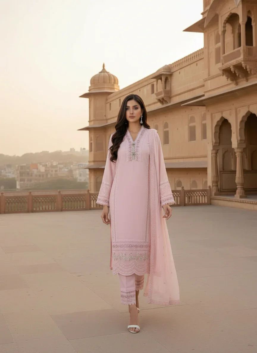 Sufiana Signature 3 Piece Suit for Women Premium Georgette & Silk - Sufiana