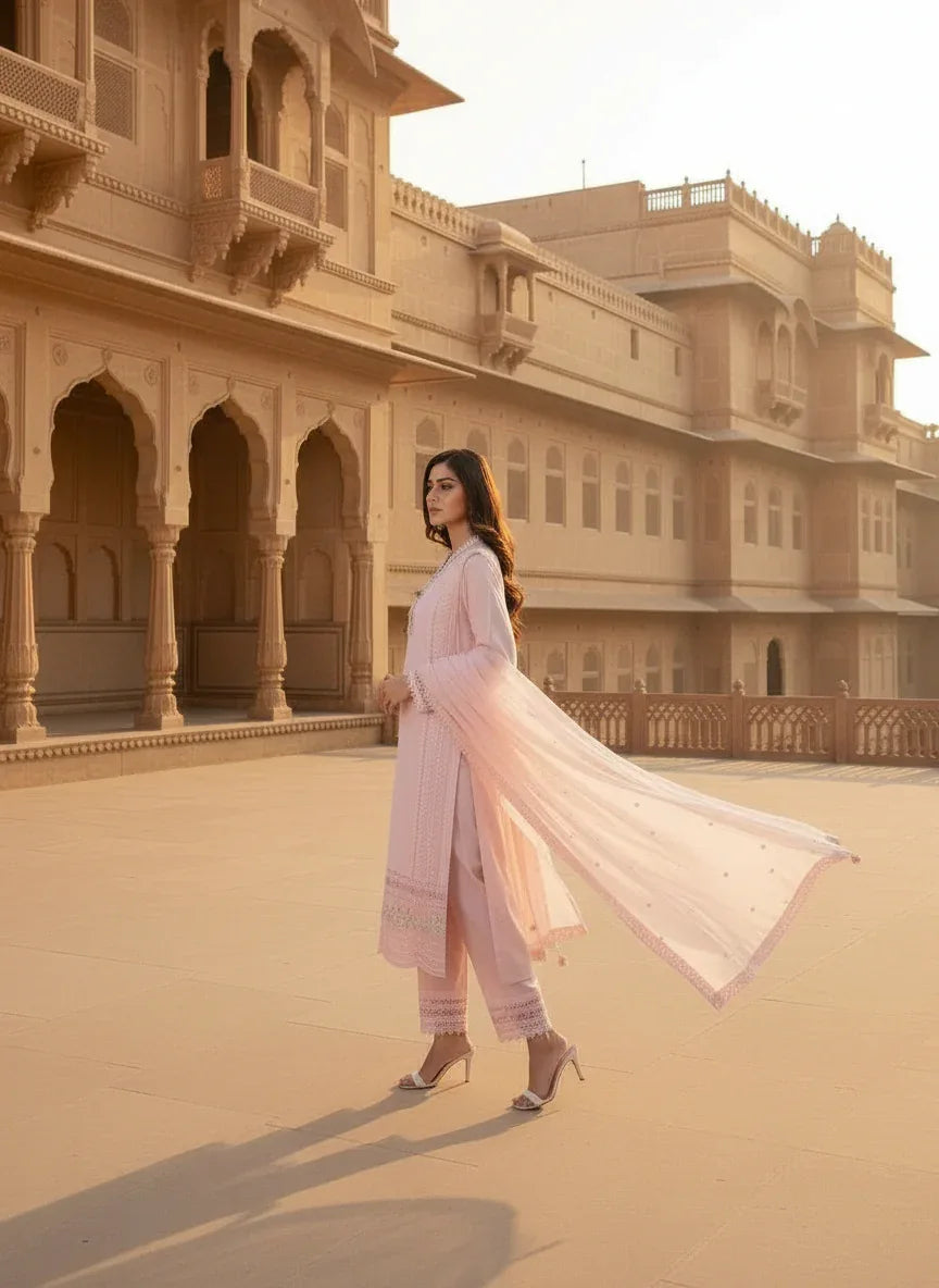 Sufiana Signature 3 Piece Suit for Women Premium Georgette & Silk - Sufiana