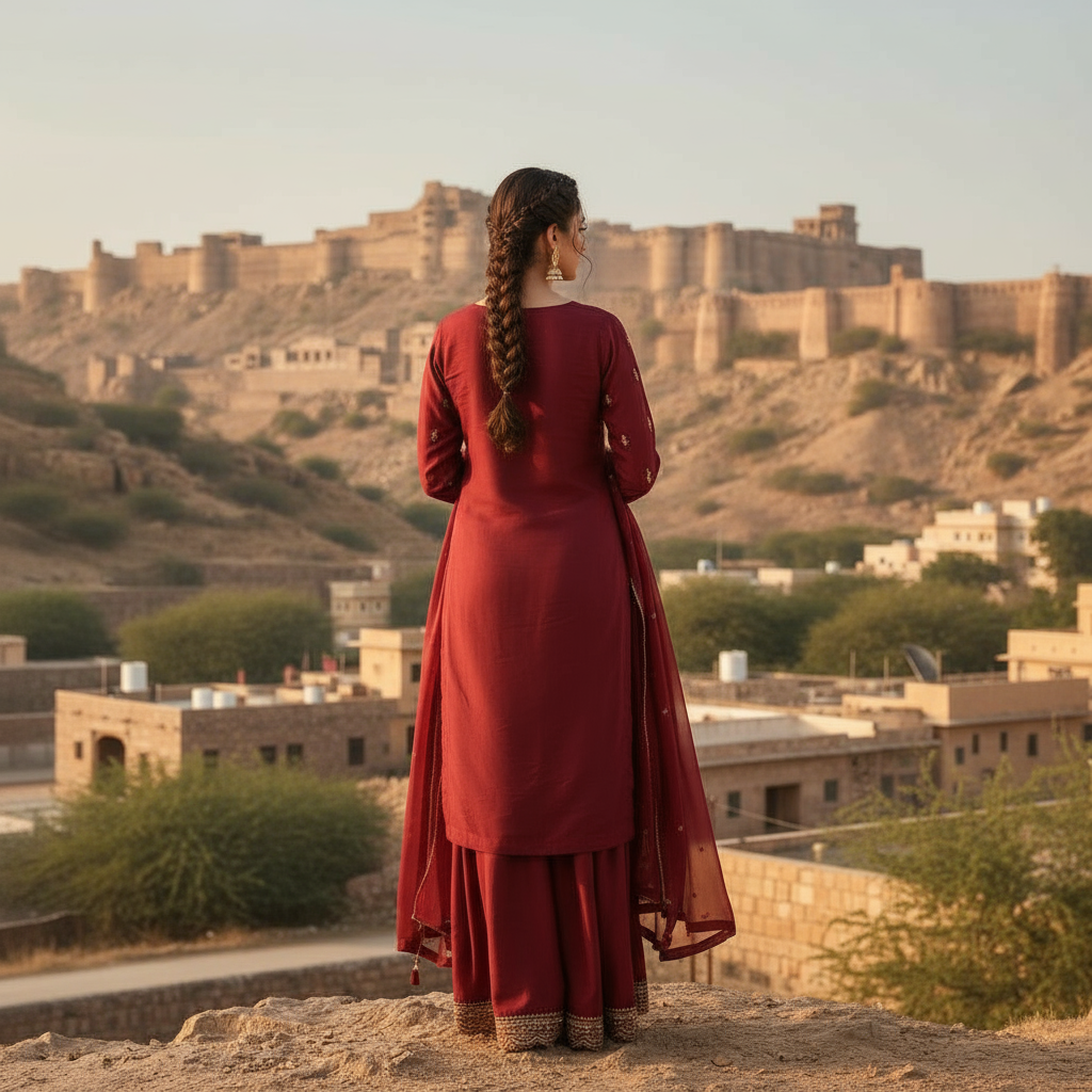 Maroon Red Embroidered Salwar Suit Festive & Wedding Wear by Sufiana
