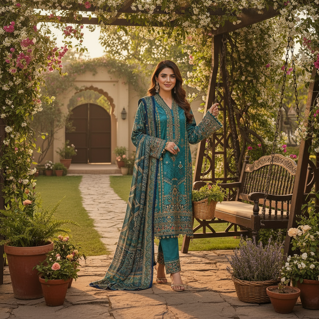 Blue Luxury Ethnic Wear Kurti Set for Women - Sufiana