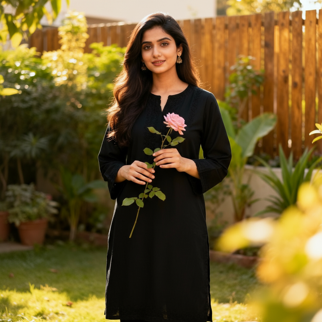 Women's Embroidered Black Rayon Shalwar Kameez - Sufiana
