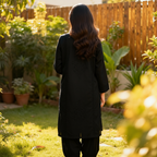 Women's Embroidered Black Rayon Shalwar Kameez - Sufiana