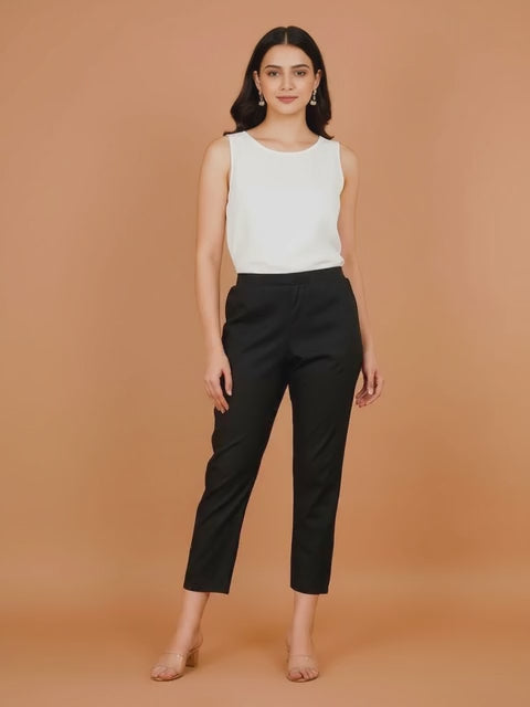 Black Fromal Trouser Pants For Women
