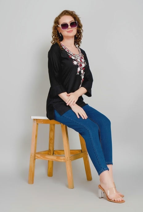 Sufiana black Tunic For Women
